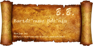 Bartánusz Bónis névjegykártya